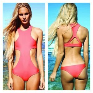 NWT Mikoh Osaka Cutout Racerback Swimsuit in Koi Small
